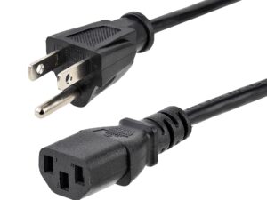 Universal AC Power Cord - 3ft. 3 Prong PC Power Cable