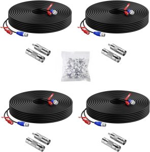 Anlapus 4 Pack 60ft All-in-One Video Power Cable for CCTV Security Camera DVR