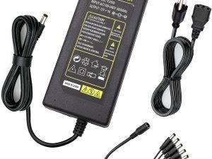 Tnuocke 3-Prong Security Camera Power Adapter,12V 5A 100V-240V Camera Power Adapter