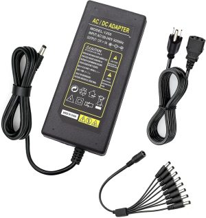 Tnuocke 3-Prong Security Camera Power Adapter,12V 5A 100V-240V Camera Power Adapter